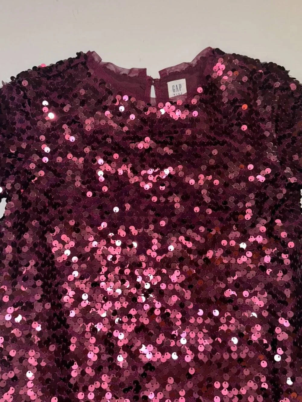 Gap Kids Girls Burgundy Sequin Party Dress Size ( S 6-7 ) Holiday Special
